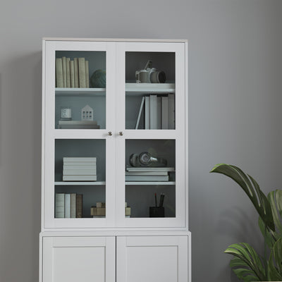 HOMCOM Double Storage Display Cabinet - White 