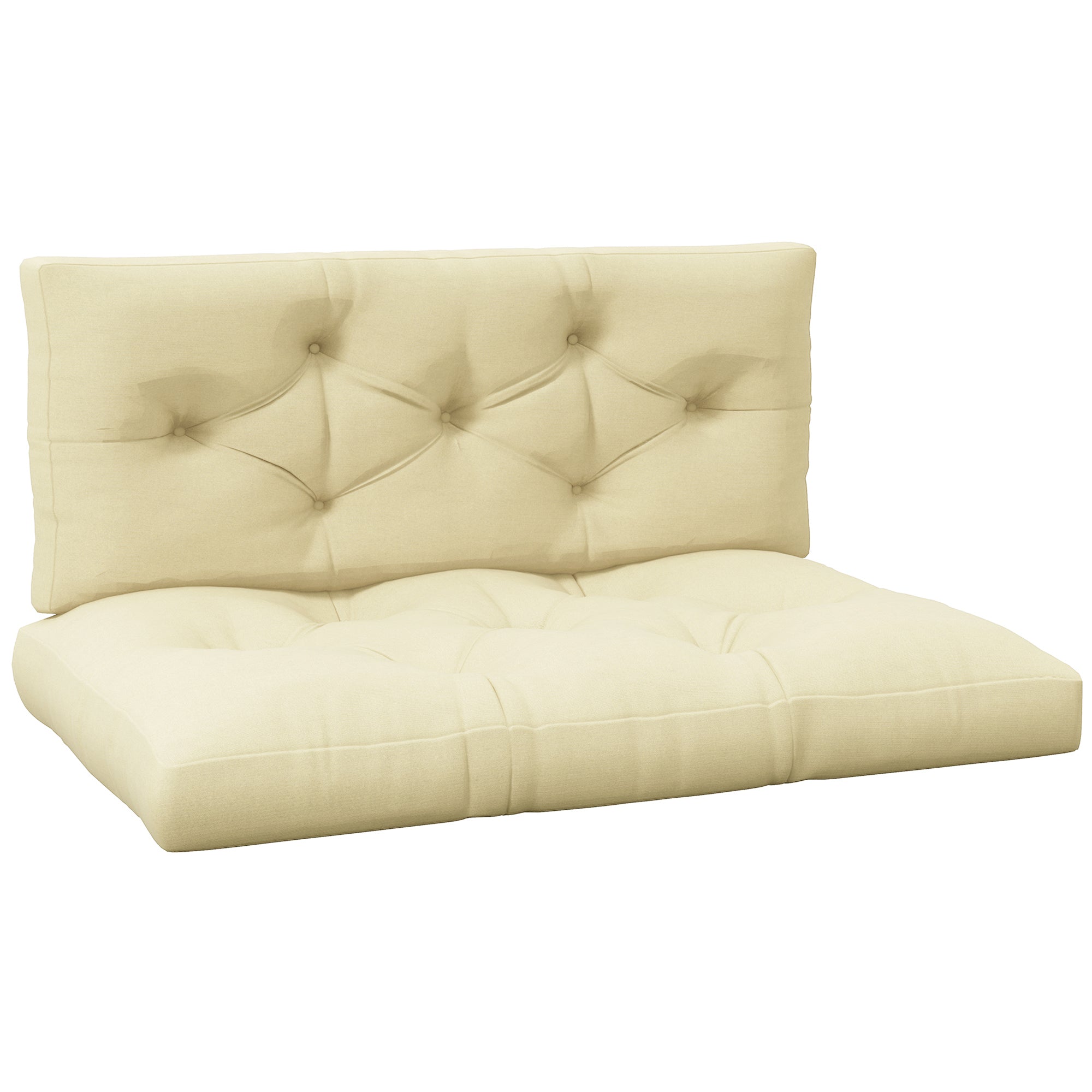 Outsunny Seat and Back Padded Pallet Cushion Set - Beige 