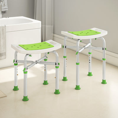 HOMCOM 44-51.5cm Aluminium Frame Shower/Bath Stool - Green 