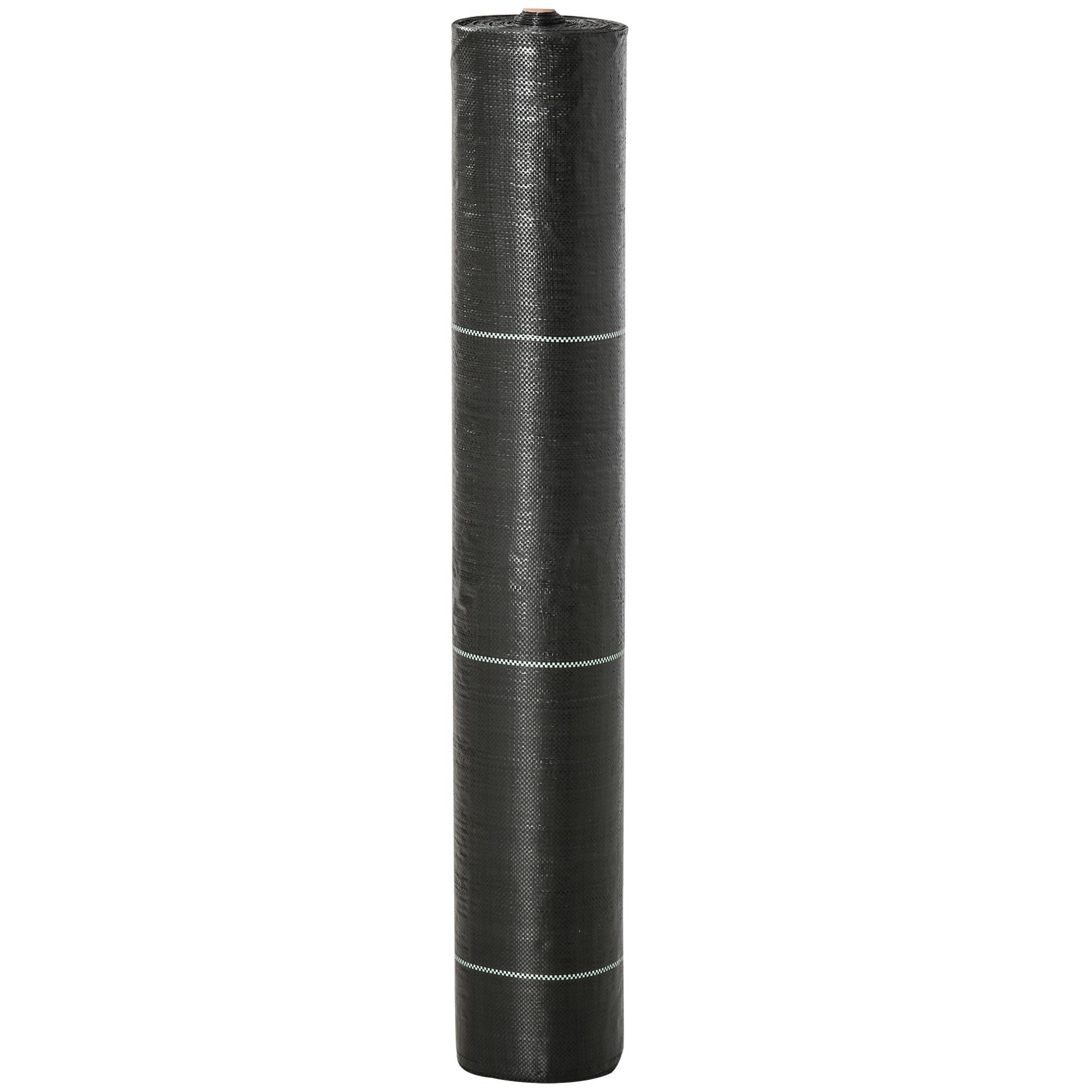 Outsunny 2m x 50m Weed Control Membrane, Heavy Duty Weed Control Barrier Fabric, 90gsm Ground Cover for Patios, Garden, Flower beds, Landscaping 