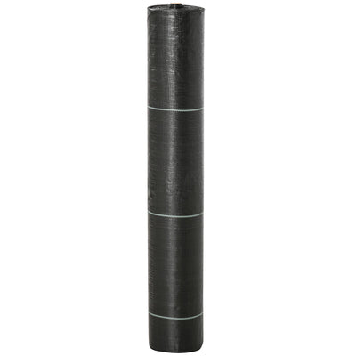 Outsunny 2m x 50m Weed Control Membrane, Heavy Duty Weed Control Barrier Fabric, 90gsm Ground Cover for Patios, Garden, Flower beds, Landscaping 