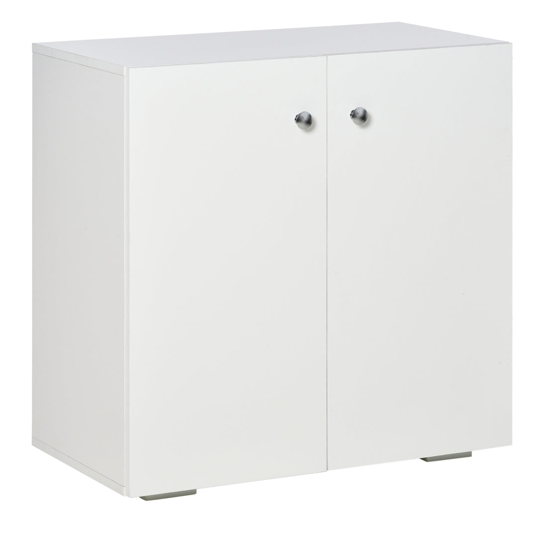 HOMCOM Storage Cabinet w/ Two Shelves Wooden Sideboard Freestanding Kitchen Cupboard Bookcase - White 