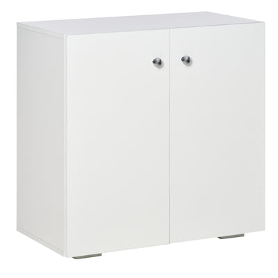 HOMCOM Storage Cabinet w/ Two Shelves Wooden Sideboard Freestanding Kitchen Cupboard Bookcase - White 