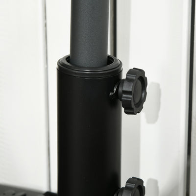 Outsunny Water/Sand Fillable Half Parasol Umbrella Base - Black 