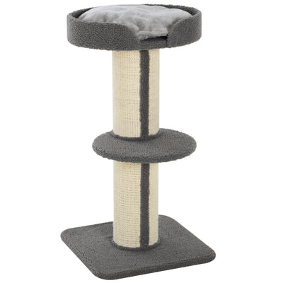 PawHut 91cm Cat Tower Scratching Posts Cat Tree for Indoor Cats Kitten Activity Centre Grey 