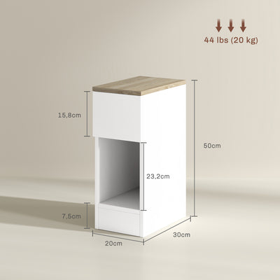 HOMCOM Set of Two Modern Storage Bedside Tables - White 