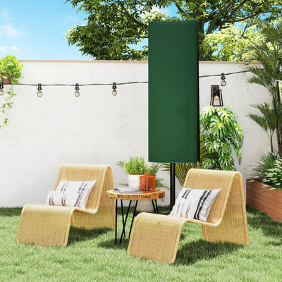 Outsunny Garden Parasol Cover, Outdoor Patio Umbrella Protector Weatherproof Garden Patio for 2-4.6m Parasol, Dark Green 