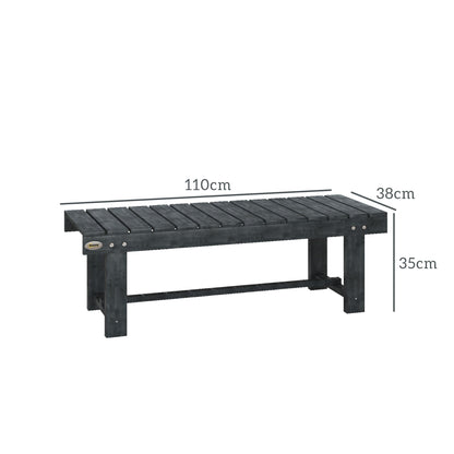 Outsunny 2-Seater Garden Wooden Bench, Grey 