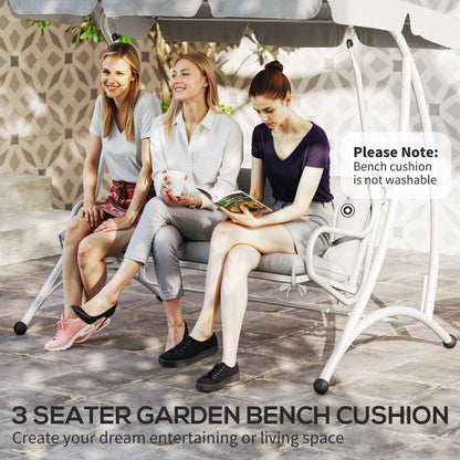 Outsunny Three-Seater Bench Cushion - Light Grey 