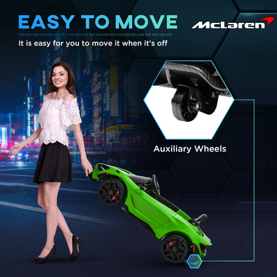 AIYAPLAY McLaren 765LT Licensed 12V Kids Electric Ride on Car with Butterfly Doors, Remote Control, Transport Wheels, Green 