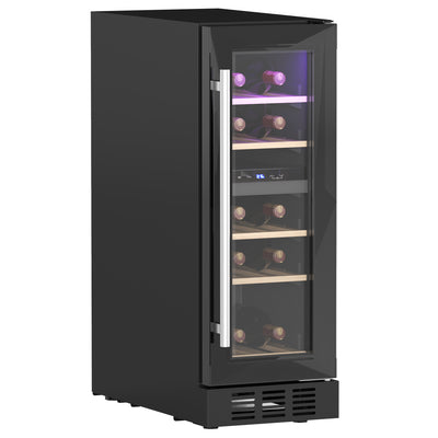 HOMCOM 16 Bottle Dual Zone 5-18\'e2\'84\'83 Wine Fridge - Black 