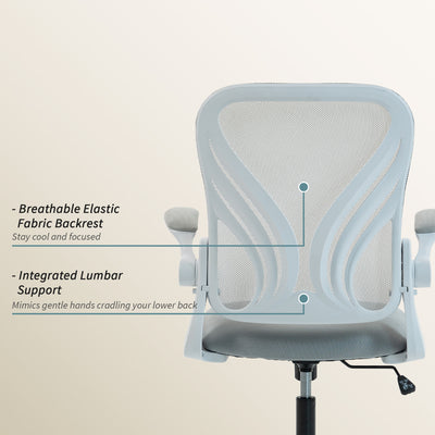 HOMCOM Mesh Office Chair with Foldable Backrest - Light Grey 