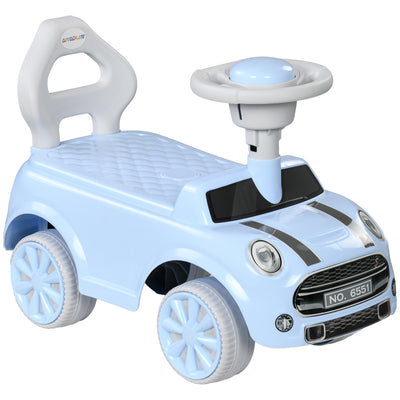 AIYAPLAY Foot To Floor Ride On Car Sliding Car w/ Air Horn, Anti-Over-Backwards, 18 to 36 Months - Light Blue 