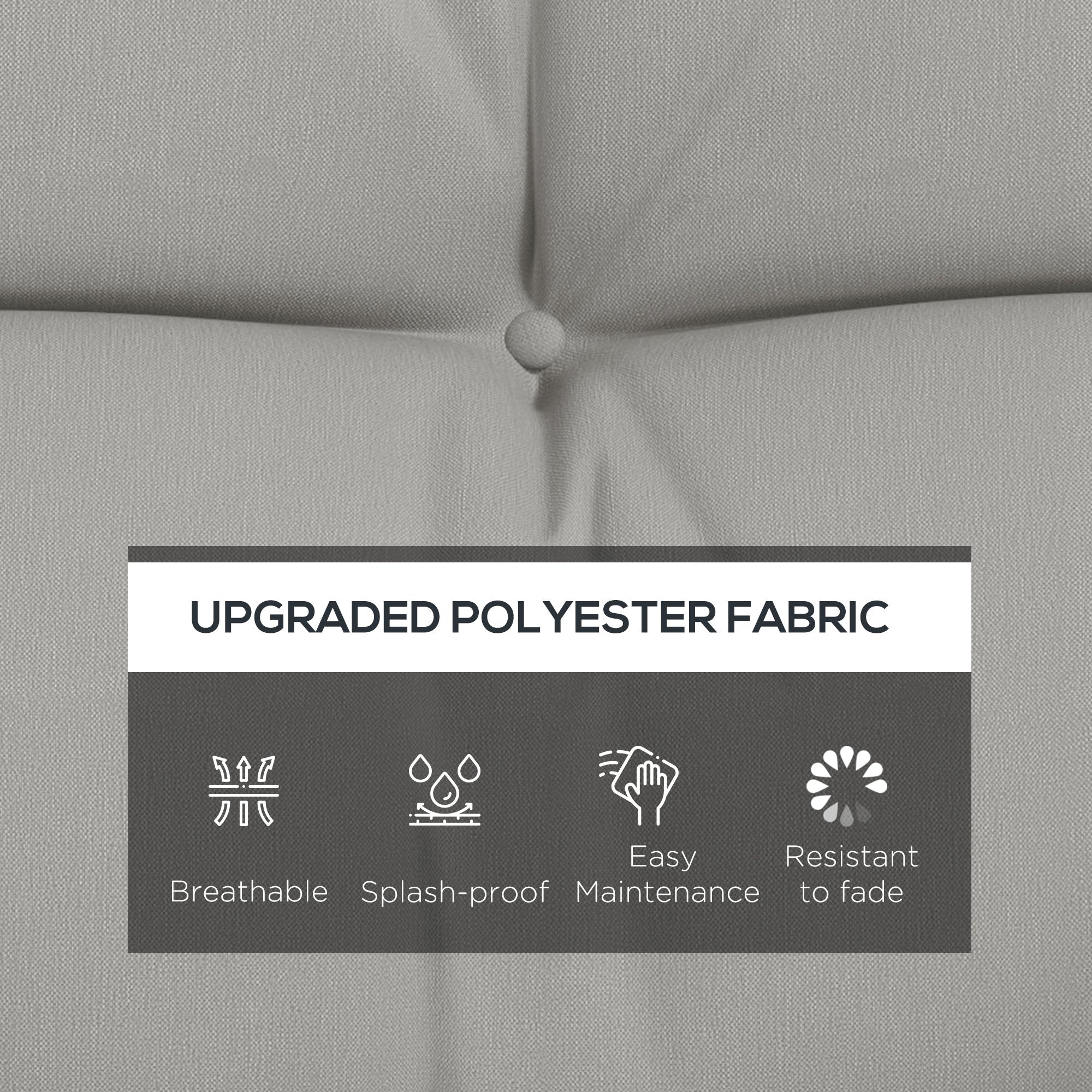 Outsunny Back and Seat Cushion Replacement with 2 Pillows, Patio Chair Cushions Set with Ties, Light Grey 