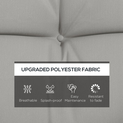 Outsunny Back and Seat Cushion Replacement with 2 Pillows, Patio Chair Cushions Set with Ties, Light Grey 