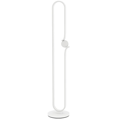HOMCOM LED Floor Lamp, Dimmable Floor Standing Lamp with Glass Night Light, Foot Switch for Living Room, Bedroom, Office, White 