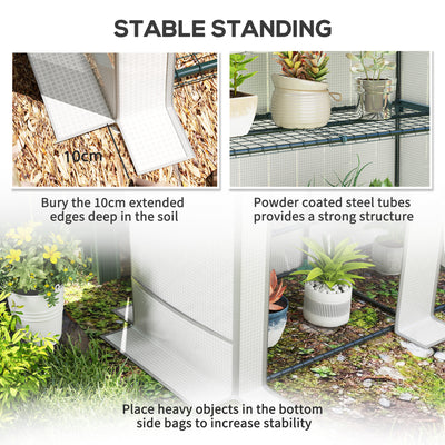 Outsunny Three-Tier Mini Greenhouse - White 