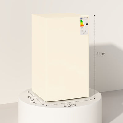 HOMCOM 91 Litre Freestanding Under Counter Fridge Freezer, Small Fridge with Chiller Box, Adjustable Thermostat, 47.5cm Wide, Beige 