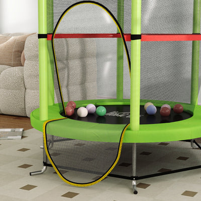 HOMCOM Kids Trampoline, with Enclosure Net, Steel Frame, for Ages 3-6 Years - Green 