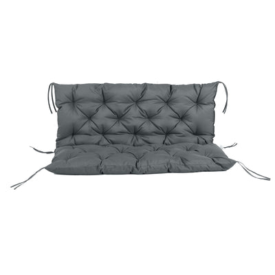 Outsunny Garden Bench Cushion, 2 Seater Swing Chair Cushion, Seat Pad with Ties for Indoor and Outdoor Use, 110 x 120 cm, Dark Grey 