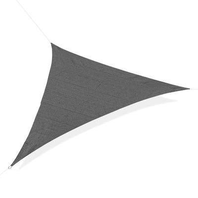 Outsunny 5x5m Triangle Sun Shade Sail Outdoor UV Protection HDPE Canopy w/ Steel Rings Ropes UV Block Outdoor Patio Shelter Grey 