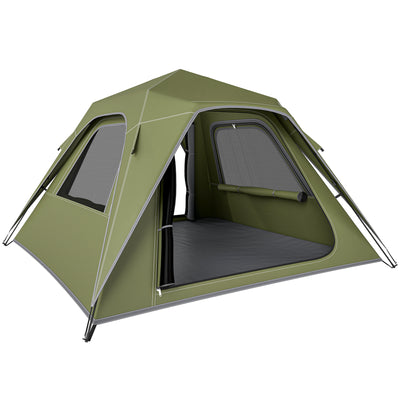 Outsunny Pop Up Tent 3000mm Waterproof Camping Tents with Mesh Windows 2-3 People Green 