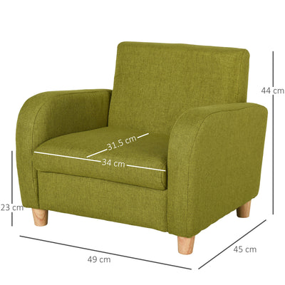 HOMCOM Children Armchair Mini Sofa Wood Frame Anti-Slip Legs High Back 