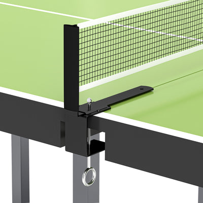 HOMCOM 6ft 182cm Mini Table Tennis Table Folding Ping Pong Table with Net Multi-Use Table for Indoor Outdoor Game, Green 