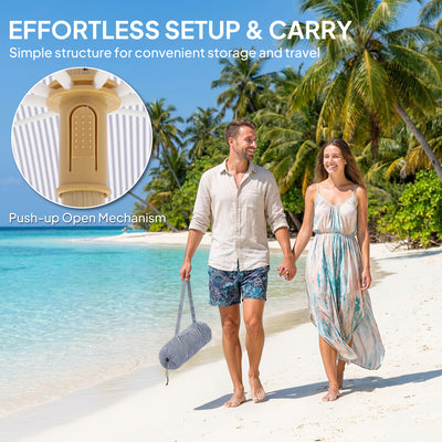 Outsunny 1.7 m Beach Umbrella with Sand Anchor, 30° Tilting Fringed Beach Garden Parasol with Adjustable Height, Blue 