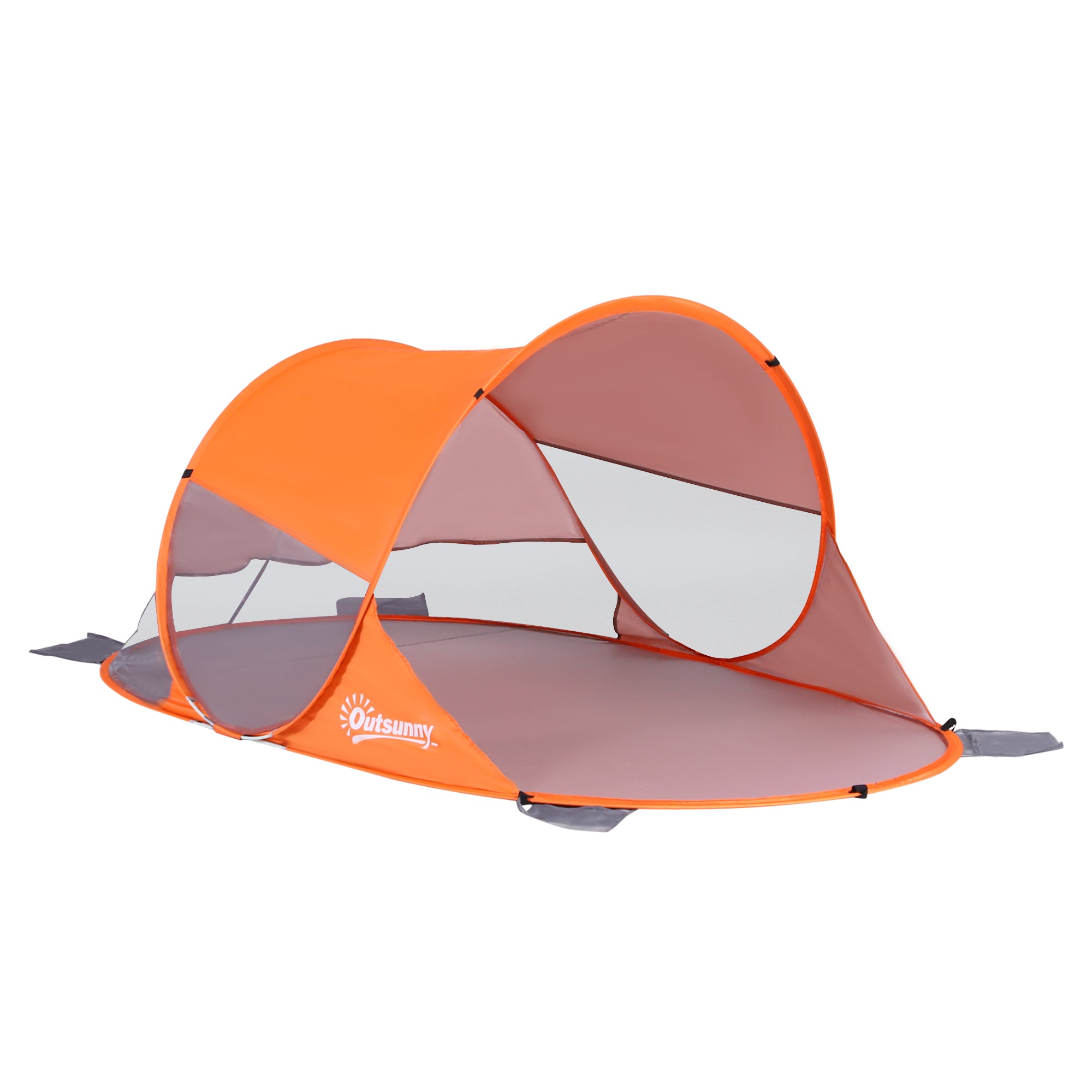 Outsunny Fibreglass Frame 2 Person Pop-Up Lightweight Camping Tent Orange 