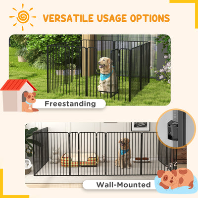 PawHut 100cm 8 Panels Heavy Duty Dog Pen, Pet Playpen for Indoors, Outdoors, Small, Medium, Large Dogs 