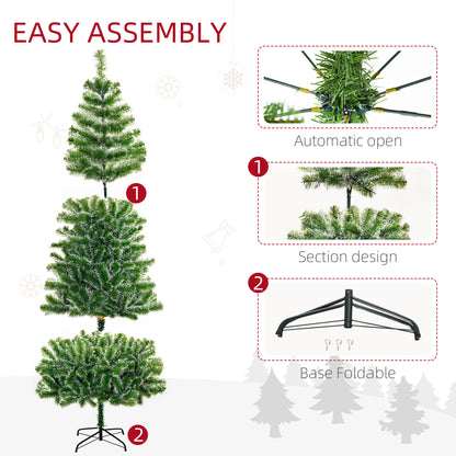 HOMCOM 7FT Indoor Christmas Tree Artificial Decoration Xmas Gift with Metal Stand Branch Tips 