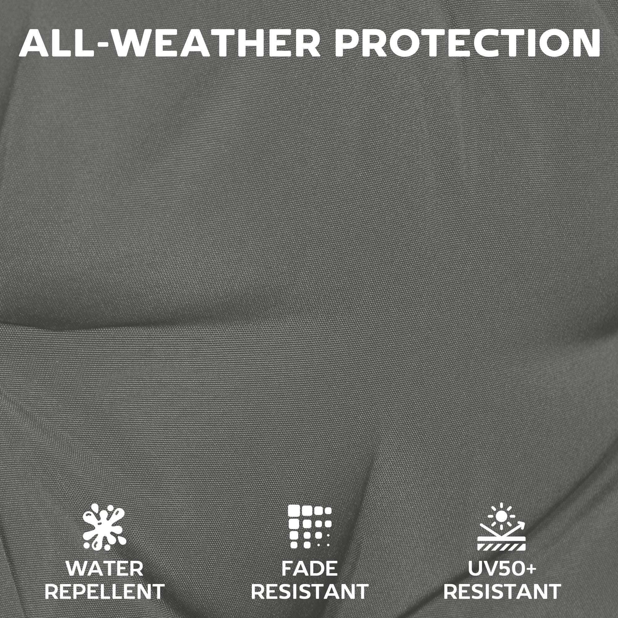 Outsunny Set of 6 Outdoor Seat Cushions with Machine Washable Cover, Water Repellent Seat Cushions Dark Grey 
