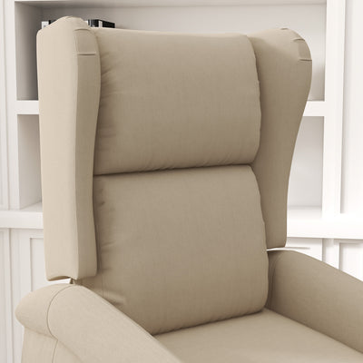 HOMCOM Power Lift Recliner Armchair, Electric Lift Chair for Elderly, Fabric Riser and Reclining Chair with Remote Control, Side Pockets, Extended Footrest, for Living Room, Beige 