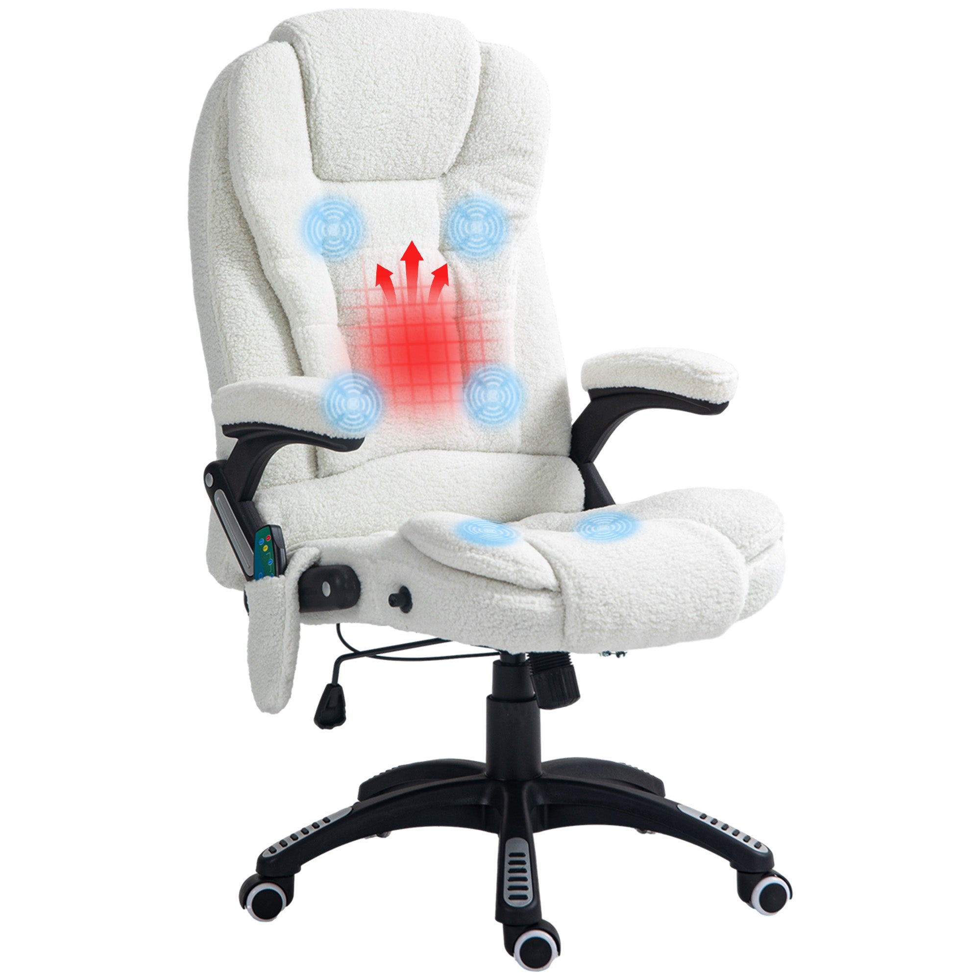 Vinsetto Boucle Six-Point Massage Office Chair - White 