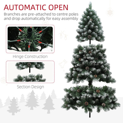 HOMCOM 6ft Snow-Dipped Artificial Pine Christmas Tree 