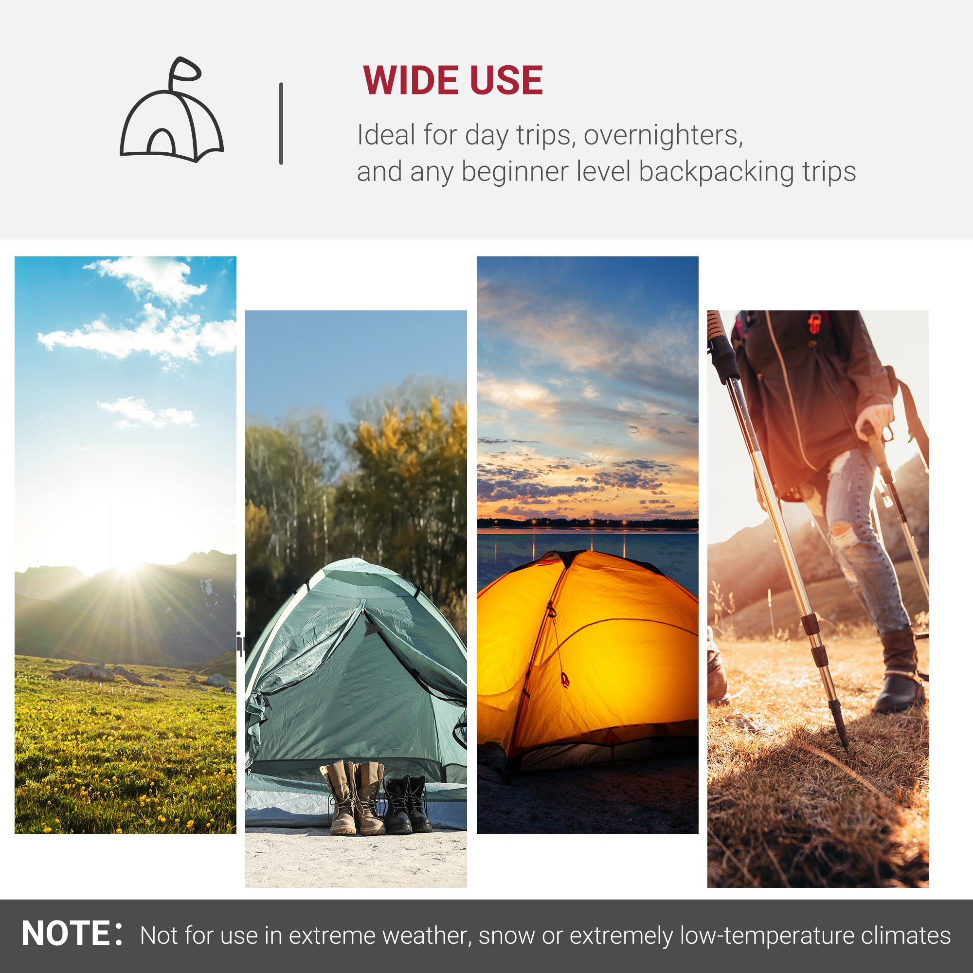 Outsunny 2-3 Person Tunnel Tent with Sewn-in Groundsheet, Air Vents, Rainfly, 2000mm Water Column, Camping Tent with 1 Bedroom, Inbuilt Porch, Living Area for Camping, Hiking, Grey 