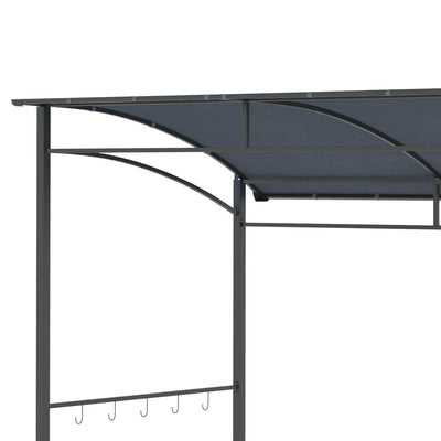 Outsunny 2.2 x 1.5 m BBQ Grill Gazebo Tent, Garden Grill with Metal Frame, Curved Canopy and 10 Hooks, Outdoor Sun Shade, Grey 