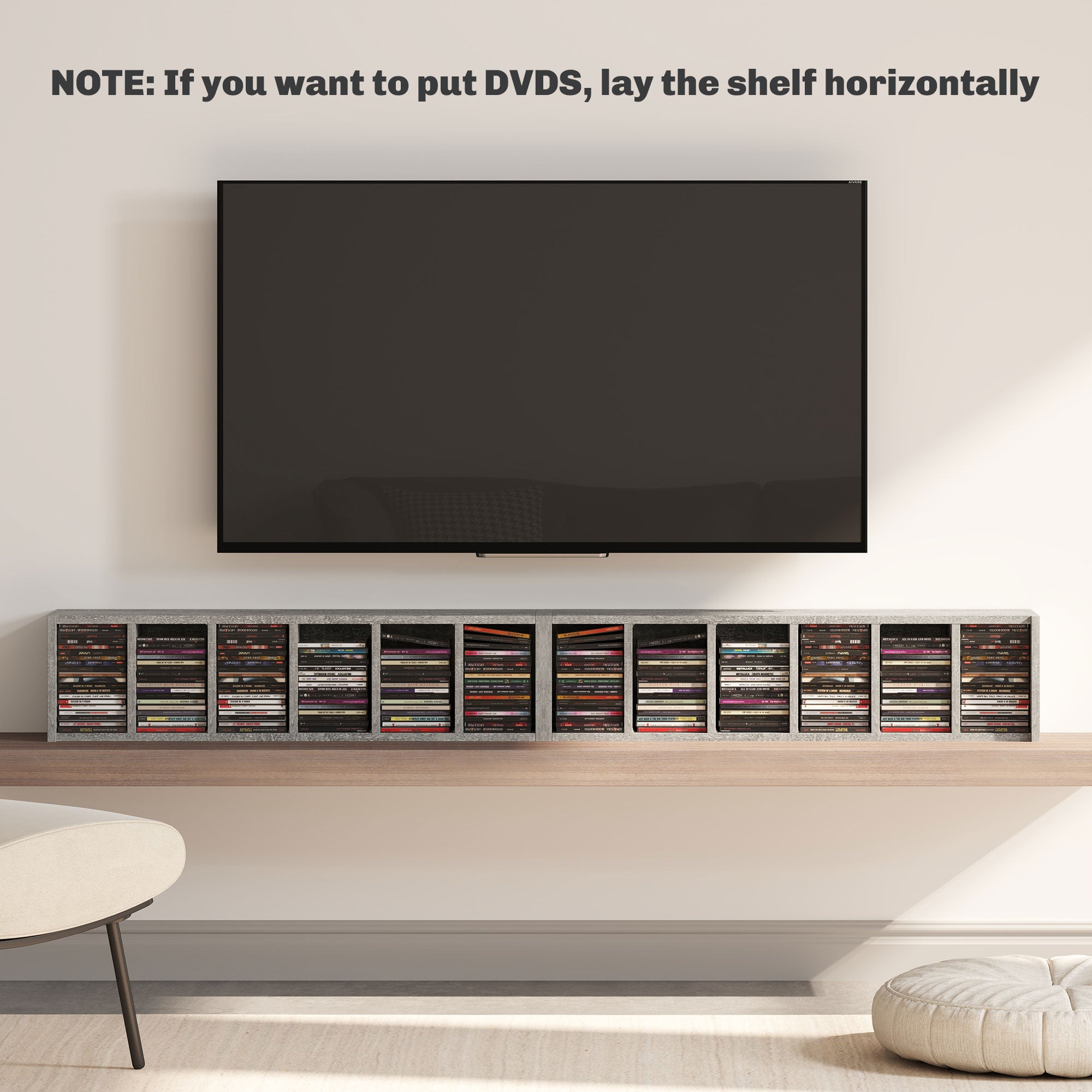 HOMCOM Set of Two 102 CD Storage Units - Cement Grey 