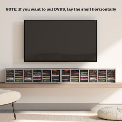 HOMCOM Set of Two 102 CD Storage Units - Cement Grey 