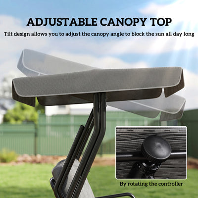 Outsunny 3-Seater Garden Swing Seat, Outdoor Swing Chair with Adjustable Waterproof Canopy, Light Grey 