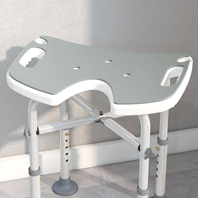 HOMCOM 39-51.5cm 'U' Seat Padded Shower Stool - Grey 