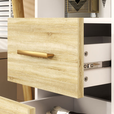HOMCOM Elegant Dressing Table, with Storage - White 