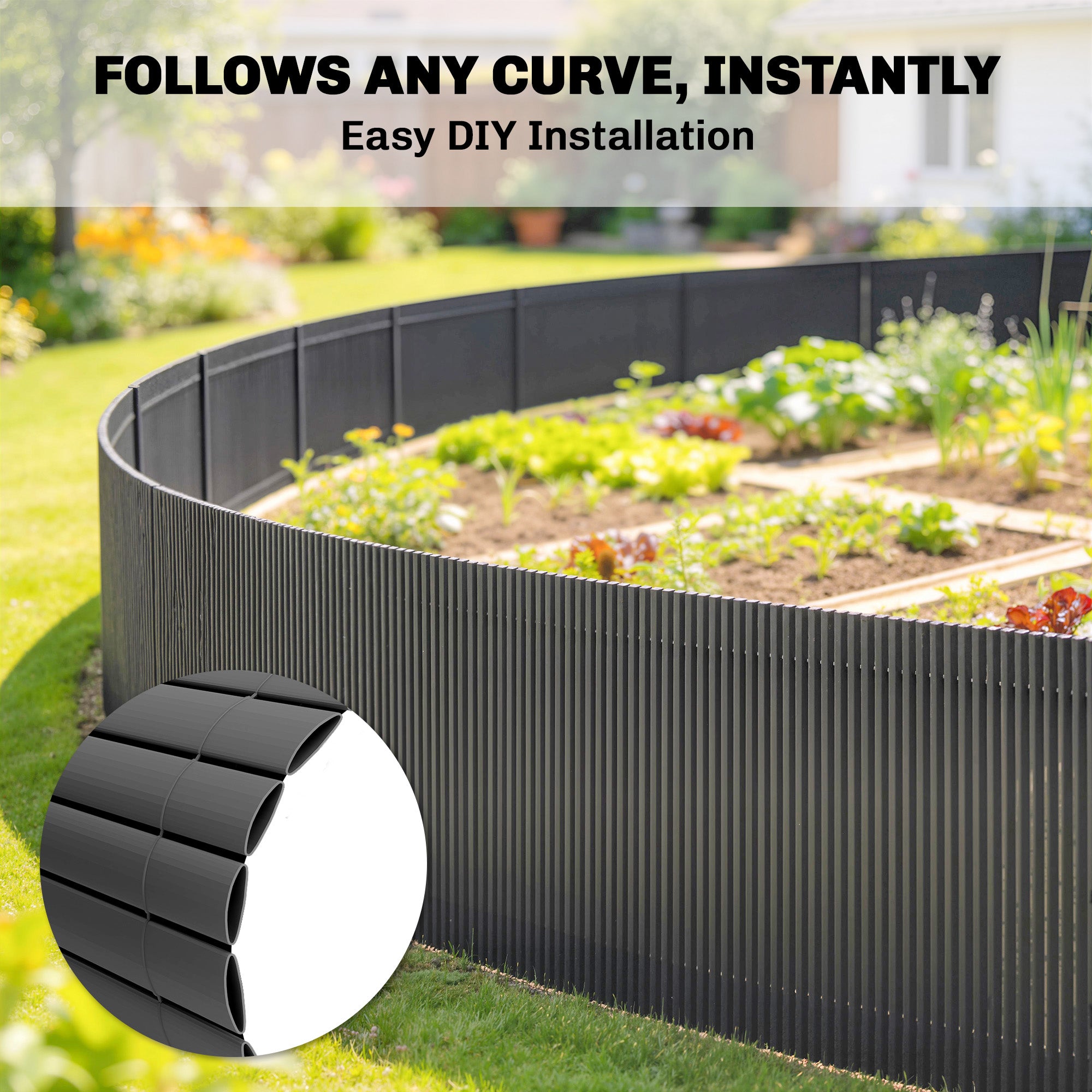 Outsunny 2Pcs Plastic Privacy Screening Fence, 1m x 5 m Waterproof Windbreak Fence, Dark Grey 
