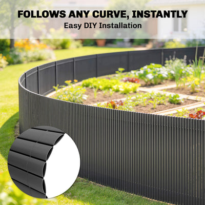 Outsunny 2Pcs Plastic Privacy Screening Fence, 1m x 5 m Waterproof Windbreak Fence, Dark Grey 
