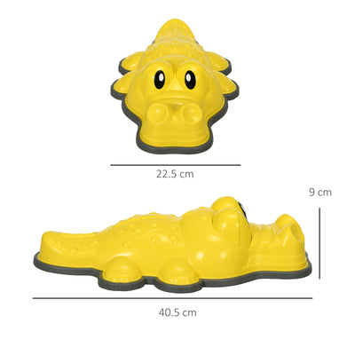 ZONEKIZ 9PCs Kids Stepping Stones, Crocodile-Designed Sensory Toys, with Anti-Slip Edge Balance River Stones 