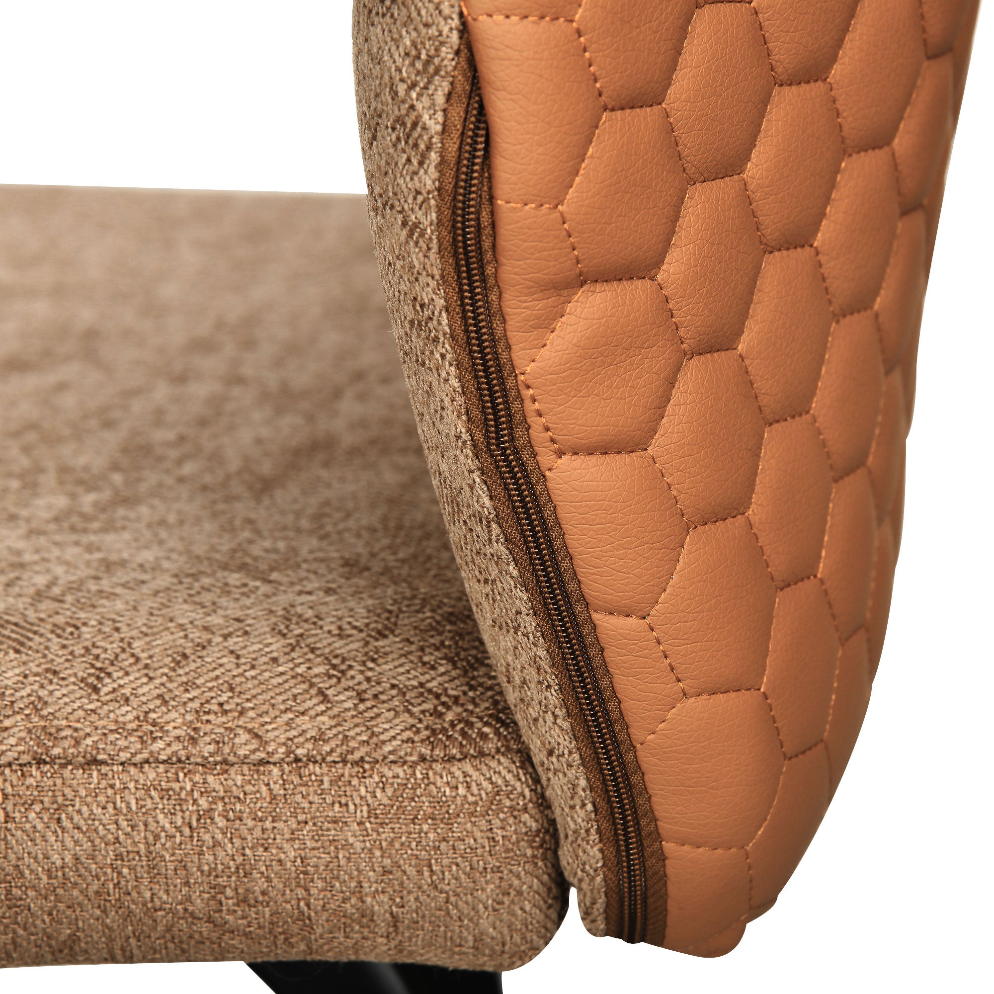 HOMCOM Bar Stools Set of 2, Linen-Touch Upholstered Bar Chairs, Kitchen Stools with Backs and Steel Legs for Dining Room, Light Brown 