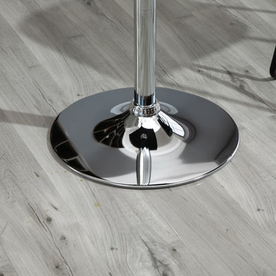 HOMCOM Modern Height Adjustable Counter Bar Table with 360° Swivel Tabletop and Electroplating Metal Base, Pub Desk for Living Room, Kitchen, Restaurant, Pub, Black and Silver 
