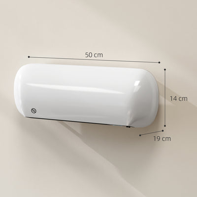 HOMCOM 2000W PTC Ceramic Fan Heater, Wall Mounted, 30° Oscillation, 50L x 19W x 14H cm - White
