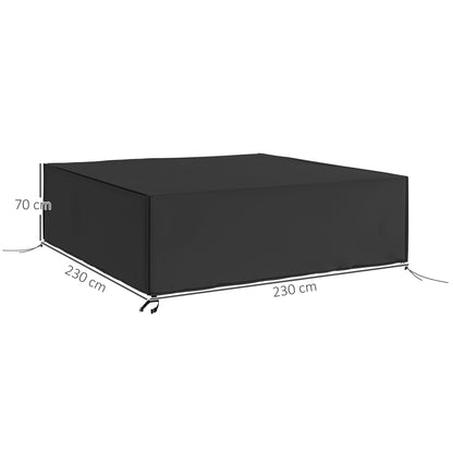 Outsunny Large Patio Garden Furniture Set Cover 600D Oxford Square Waterproof, 230 x 230 x 70 cm, Black 